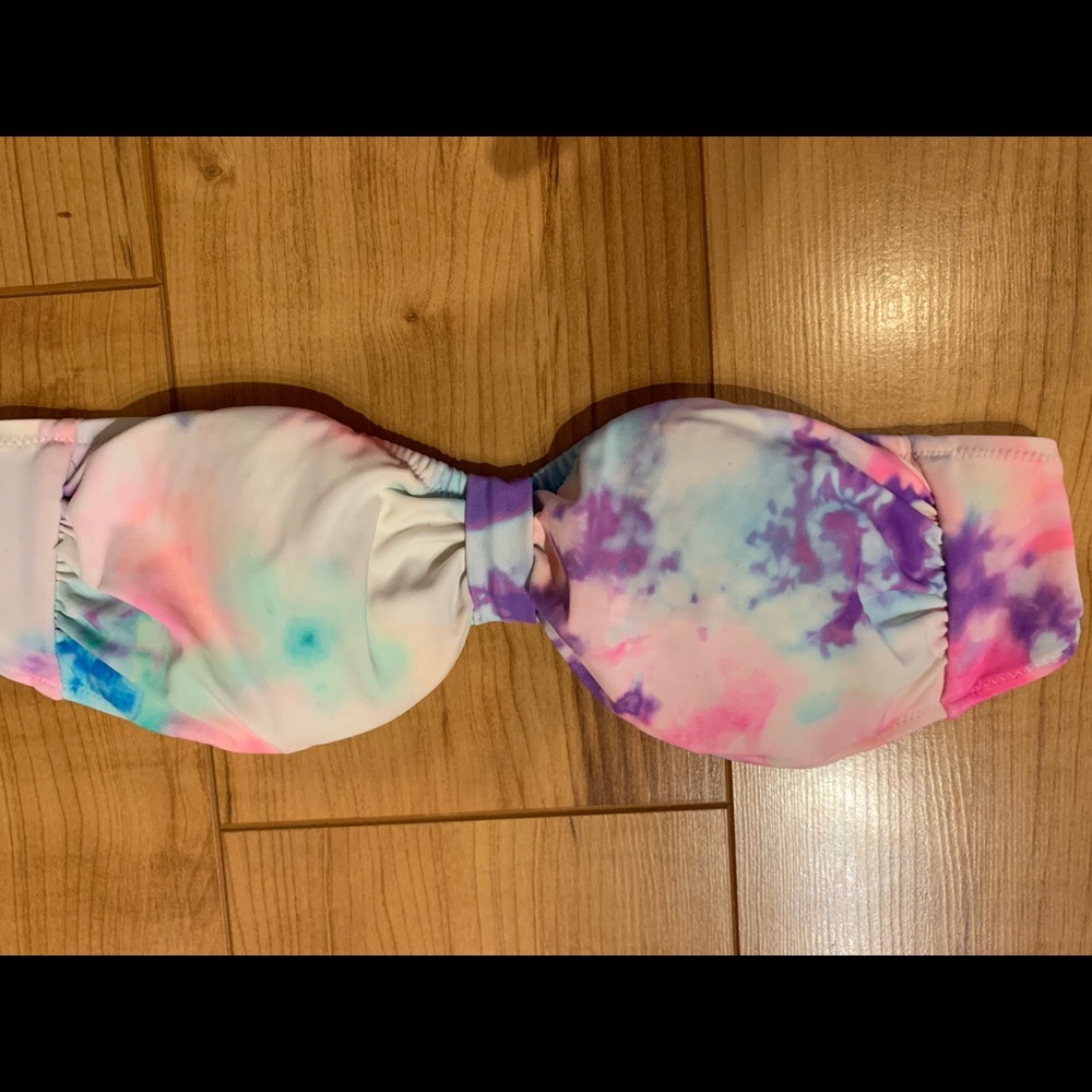 VS strapless swim suit.